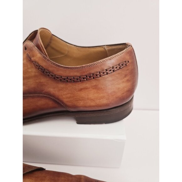 Magnanni Cordero Medallion Toe Derby Cognac Brown 20598 Brogue Dress Shoes 11 M - Picture 5 of 14